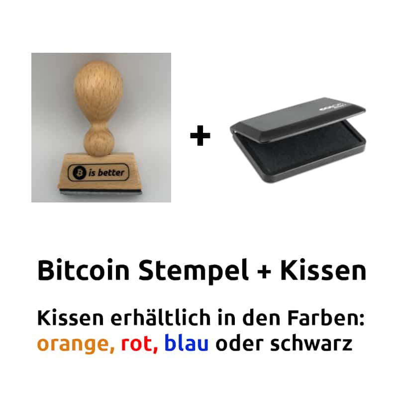 Bitcoin Stempel + Kissen